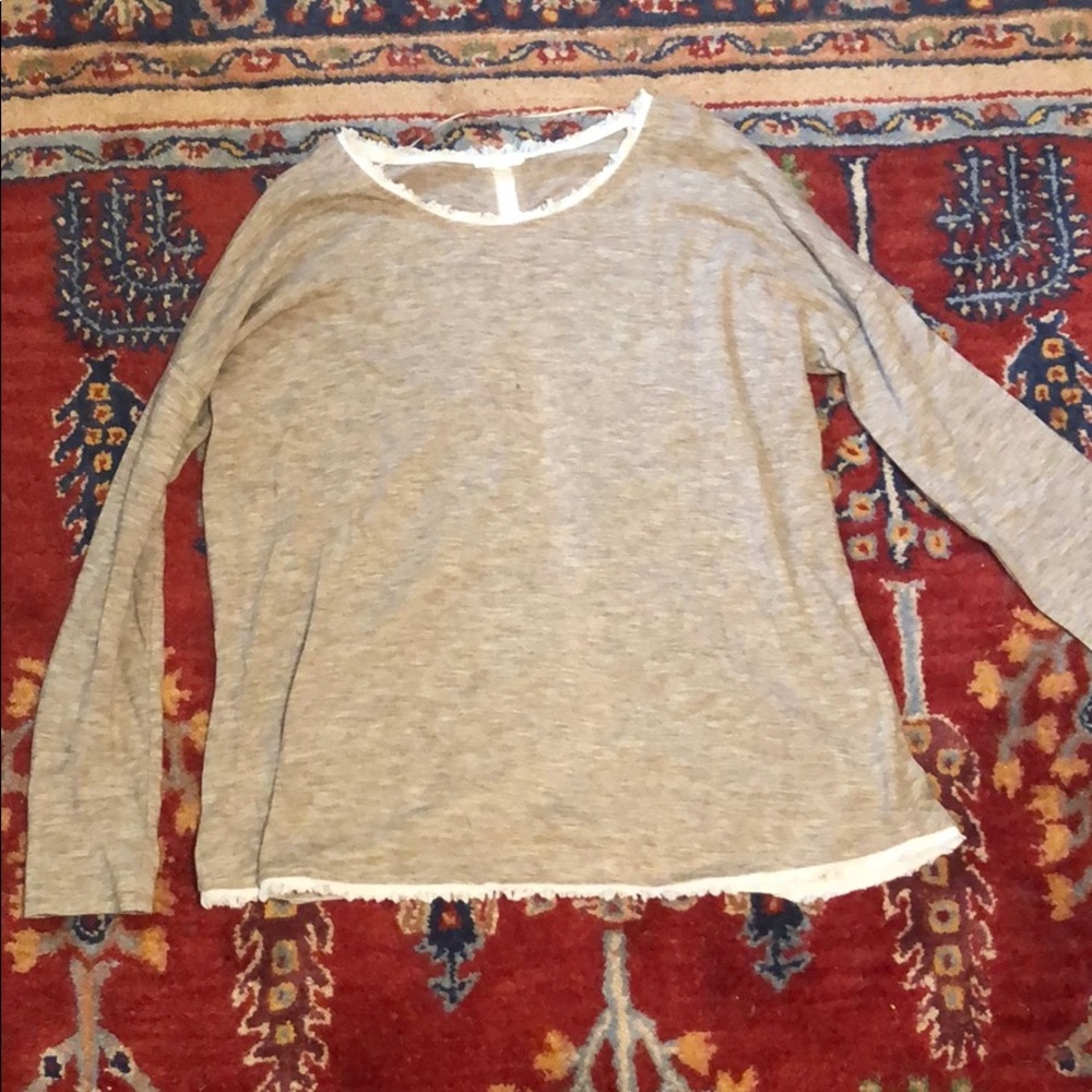 beige long sleeve lightweight sweater